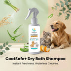 Dukadoo CoatSafe+ Waterless Pet Shampoo 200ml | Dry Bath No-Rinse Shampoo for Dogs & Cats | Instant Freshness & Odour Control | Gentle Daily Cleansing | Coat Care Spray