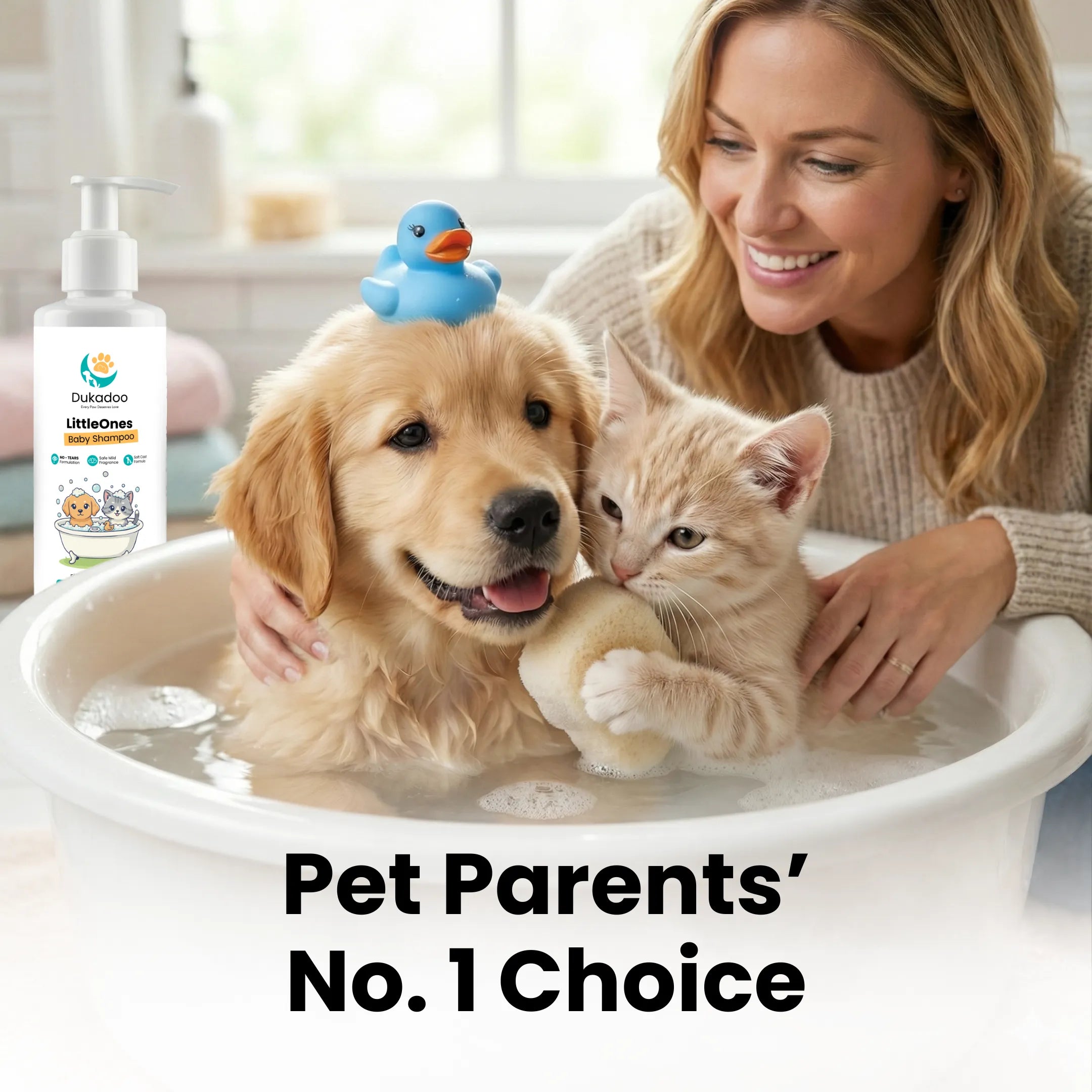 Dukadoo LittleOnes Baby Shampoo – 200ml | No-Tears, pH-Balanced Formula | Gentle Care for Puppies & Kittens | Soft Coat Cleansing | Mild Fragrance | for Dogs & Cats