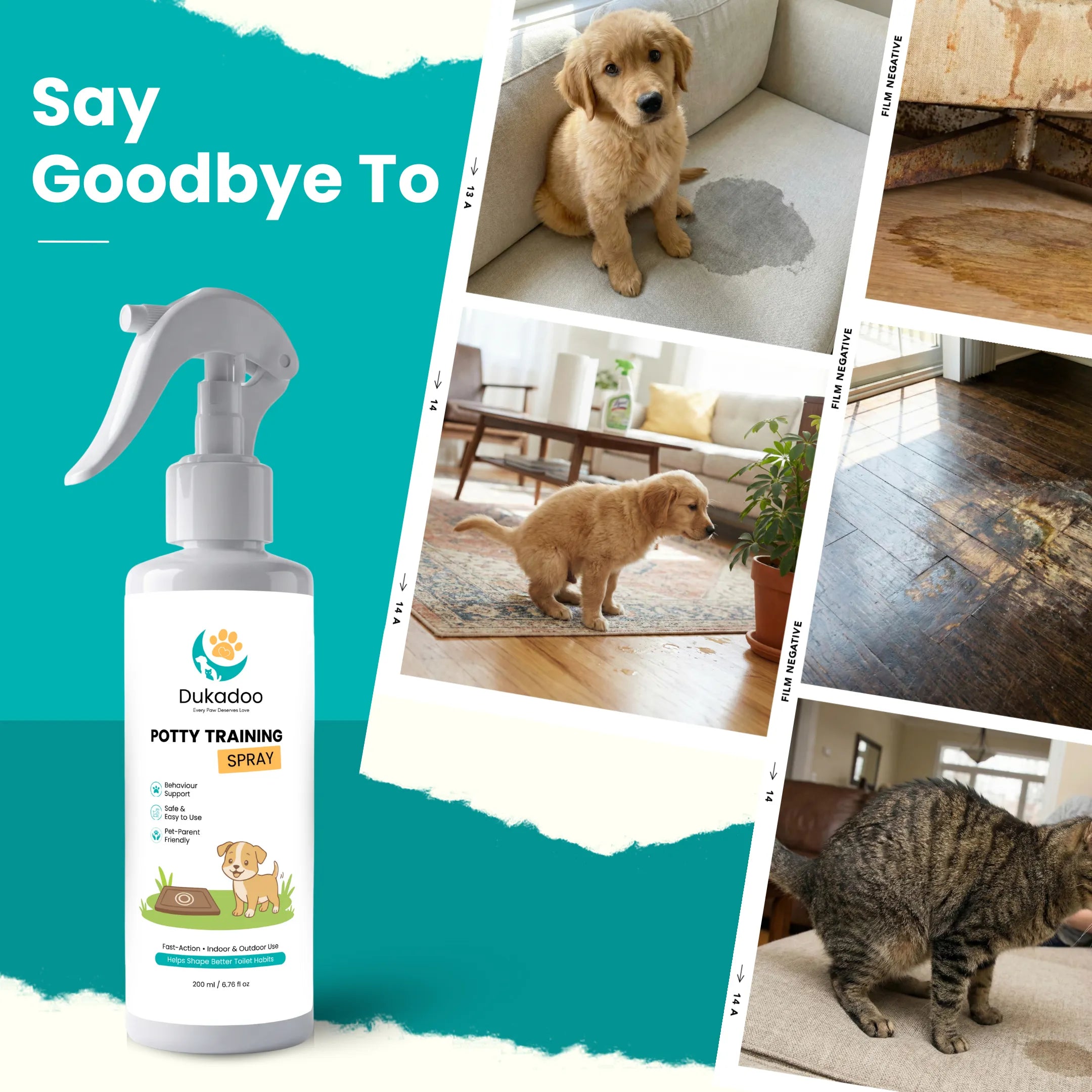 Potty Training Spray for Dogs & Cats | 200ml | Behaviour Guidance Formula | Eliminates Random Soiling & Marking | Training Aid for Puppies & Kittens | Indoor & Outdoor Use