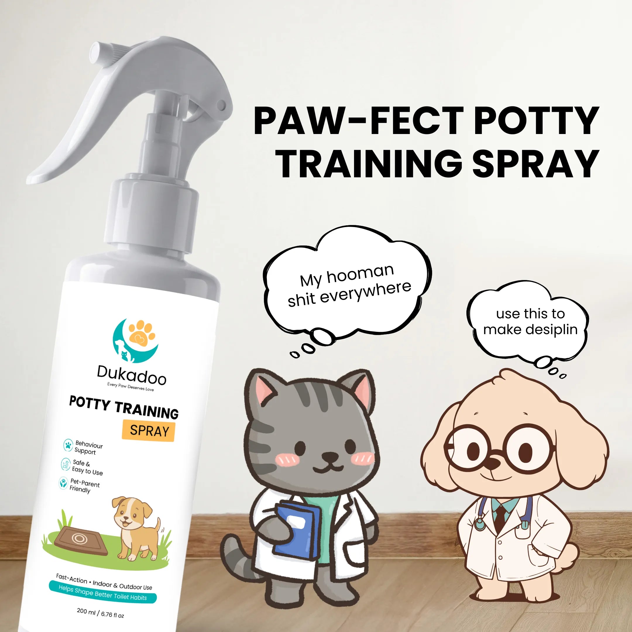 Potty Training Spray for Dogs & Cats | 200ml | Behaviour Guidance Formula | Eliminates Random Soiling & Marking | Training Aid for Puppies & Kittens | Indoor & Outdoor Use